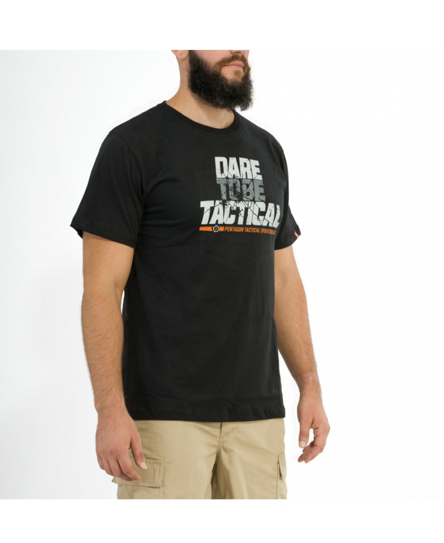 Clothing Pentagon Tactical Tees | Ageron "Dare To Be Tactical" T-Shirt 01-Black