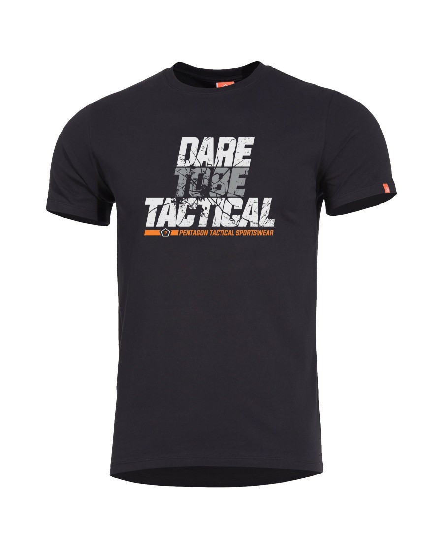 Clothing Pentagon Tactical Tees | Ageron "Dare To Be Tactical" T-Shirt 01-Black